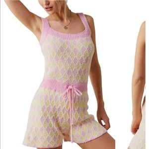 Free People Dream Diamonds Sweater Romper M